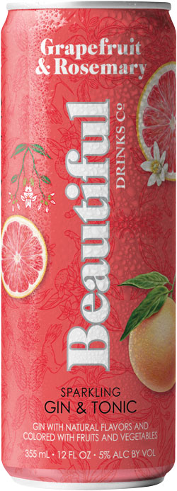 BEAUTIFUL DRINKS CO. GRAPEFRUIT &amp; ROSEMARY SPARKLING GIN &amp; TONIC