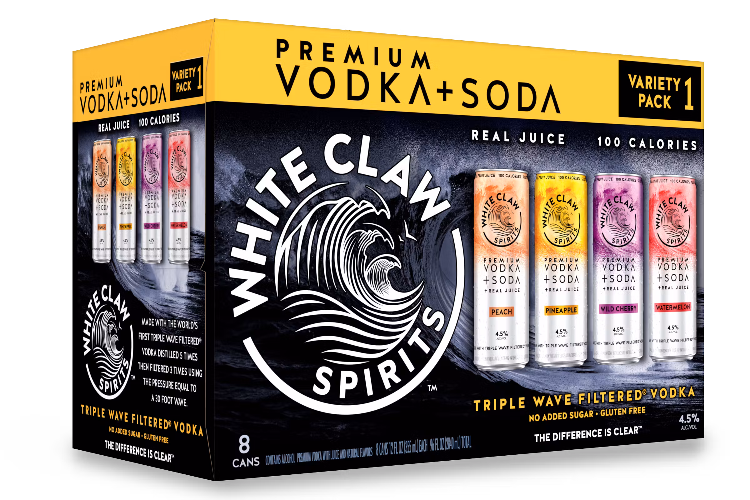 WHITE CLAW SPIRITS VODKA + SODA VARIETY PACK 1