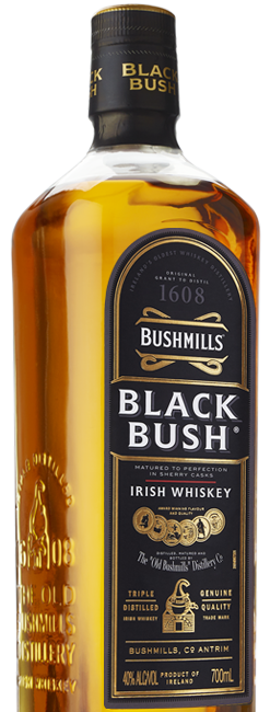 BUSHMILLS BLACK BUSH IRISH WHISKEY