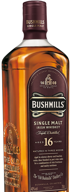 BUSHMILLS  SINGLE MALT IRISH WHISKEY 16 YEARS OLD