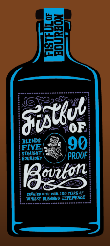 FISTFUL OF BOURBON BLENDS FIVE STRAIGHT BOURBONS 90 PROOF